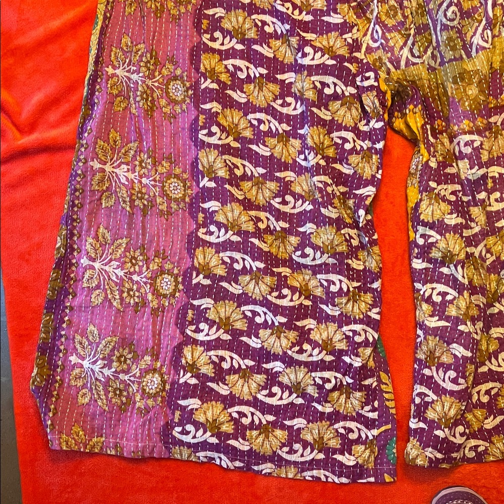 Vibrant Purple and Yellow Wide Leg Pants - Picture 11 of 12